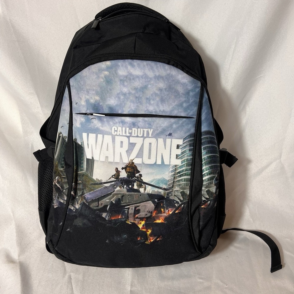 Call of Duty Warzone Gaming Backpack Black USB Audio Cable Laptop School Bag